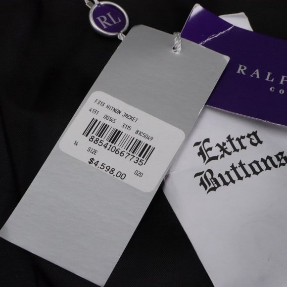 PURPLE LABEL Ralph Lauren $4598 MSRP NWT BLACK WINTON JACKET Women's 14 S1-90073 - Picture 6 of 9